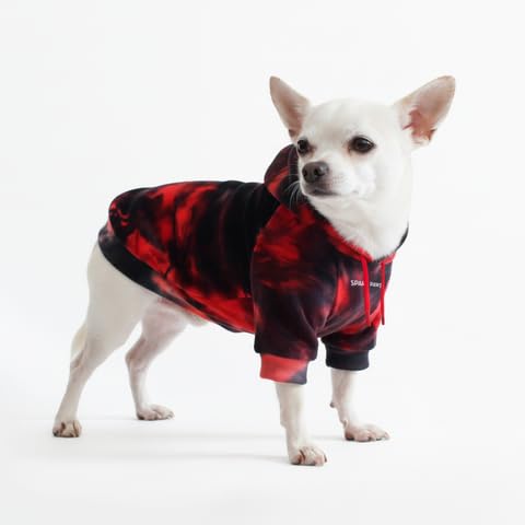 Dog Hoodie Buttery (Red & Black / Small)