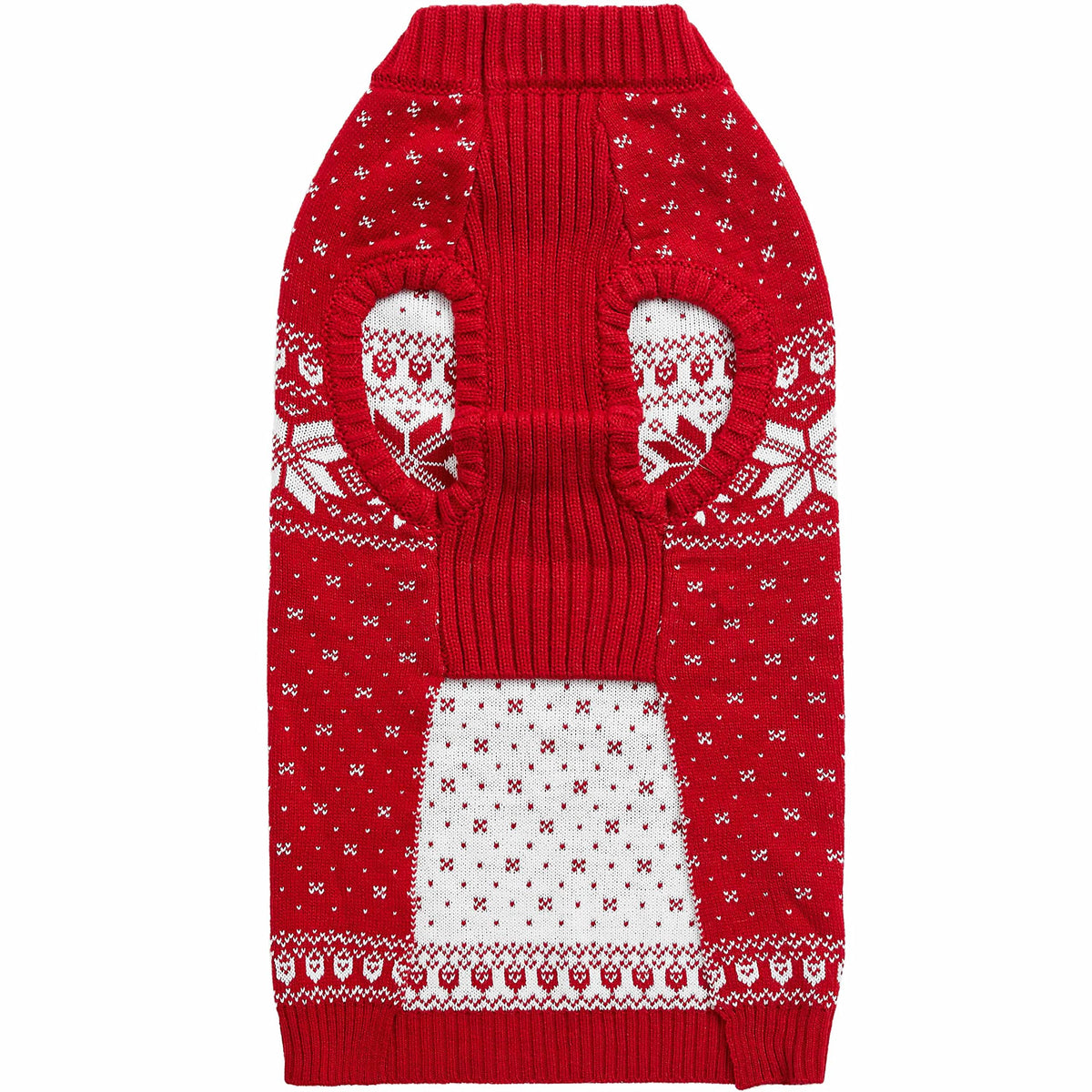Christmas Snowflakes Holiday Festive Pullover Dog Sweater (16 inch (Pack of 1) / B Design: Dog - True Red)