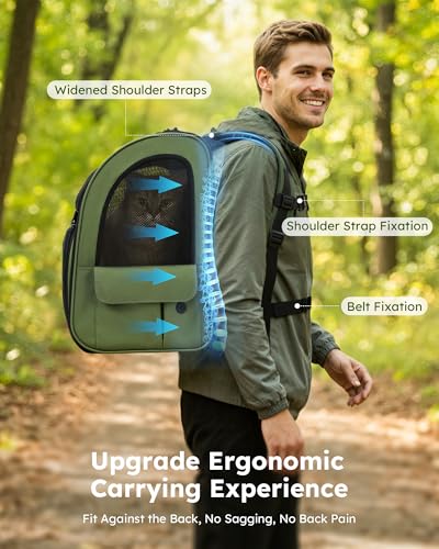 Pet Backpack Expandable (Geen / 12.6"L x 10.2"W x 16.5"H)