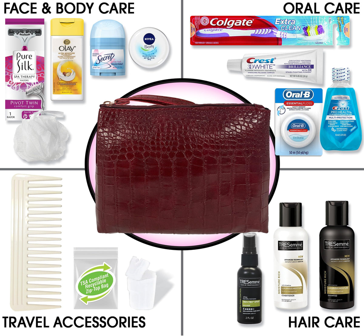 Women's Premium 16 PC Travel Kit (Quart / Tresemme Kit)