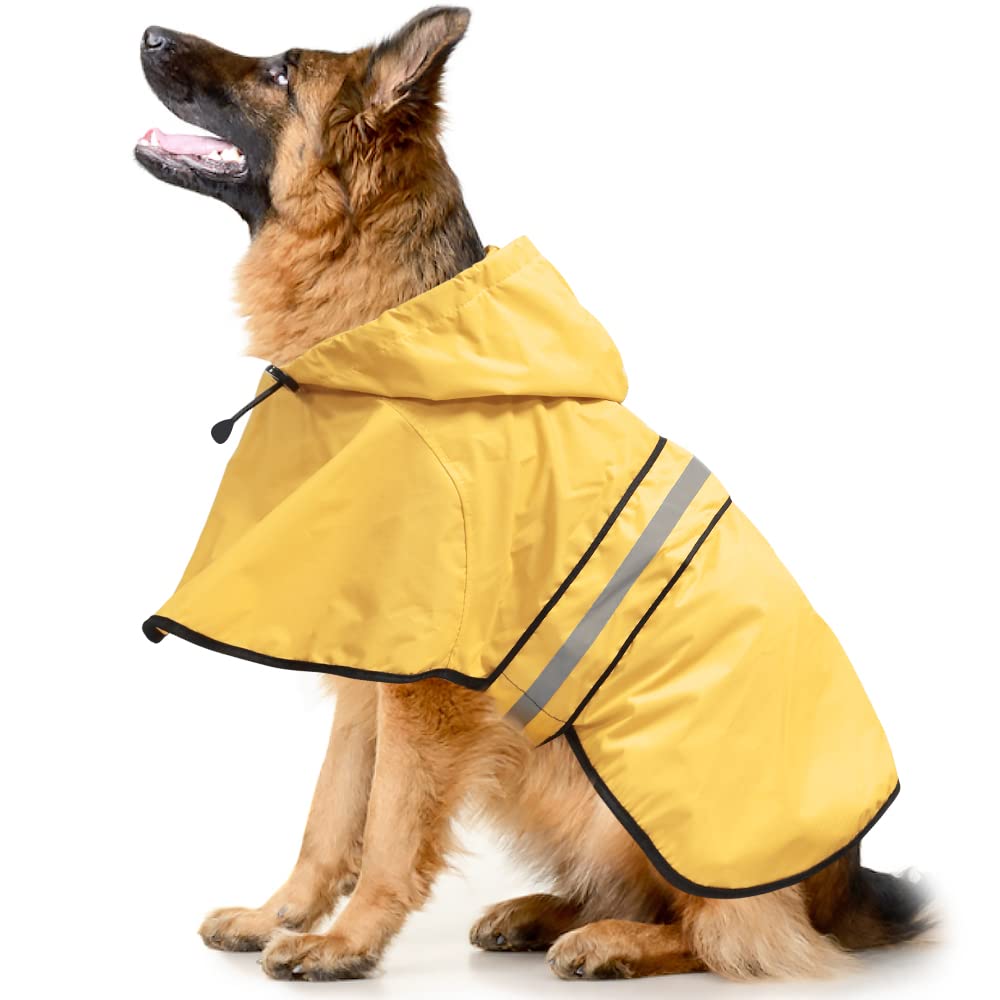Hooded Dog Rain Coats (Yellow / X-Large)