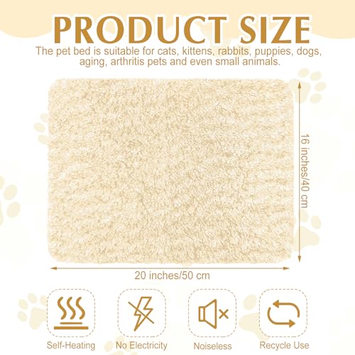 4 Pack Self Warming Cat Mat for Pets (16 x 20 Inch / Camel)