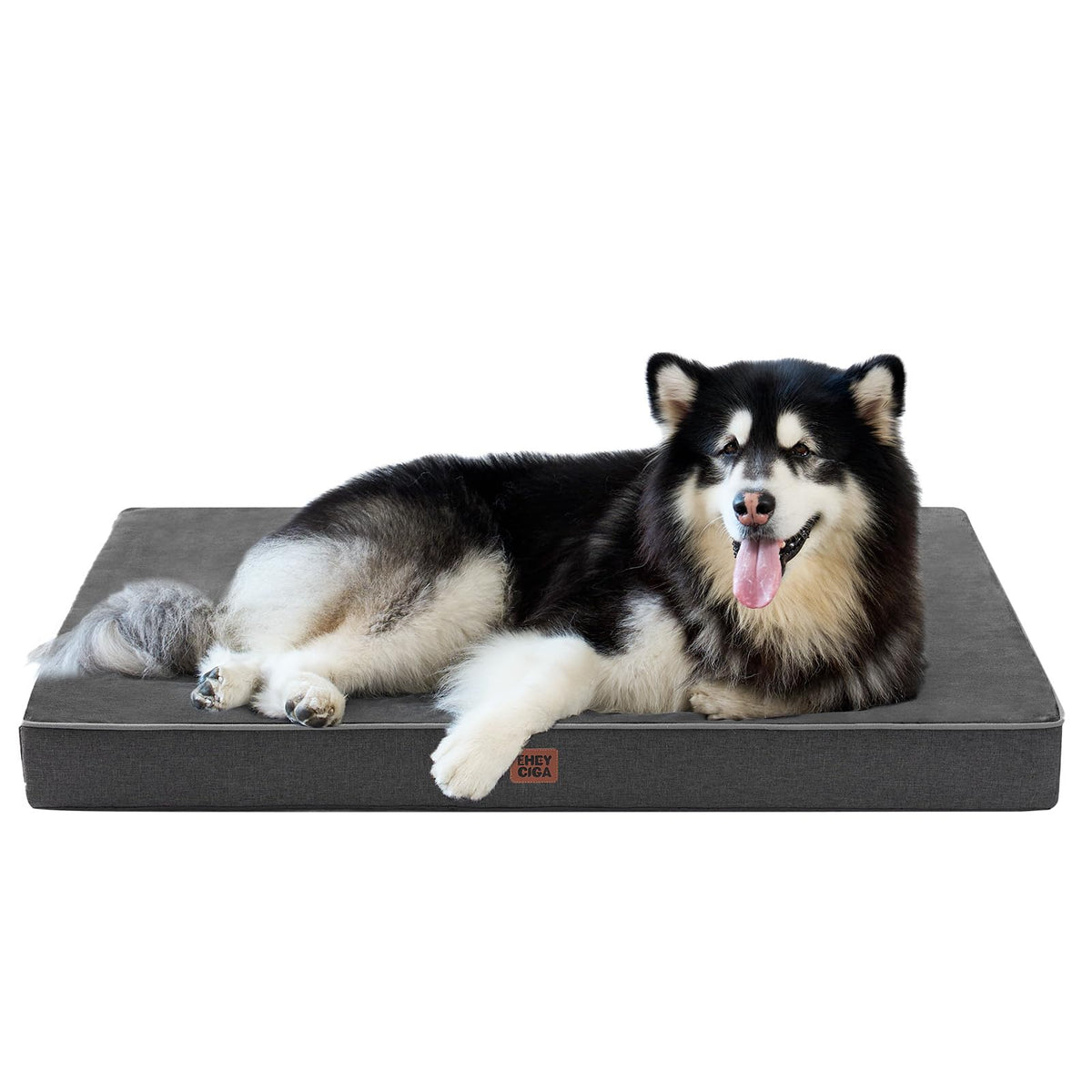 XXL Washable Dog Crate Bed with Memory Foam (Dark Grey / 47*29*3.5 Inches)