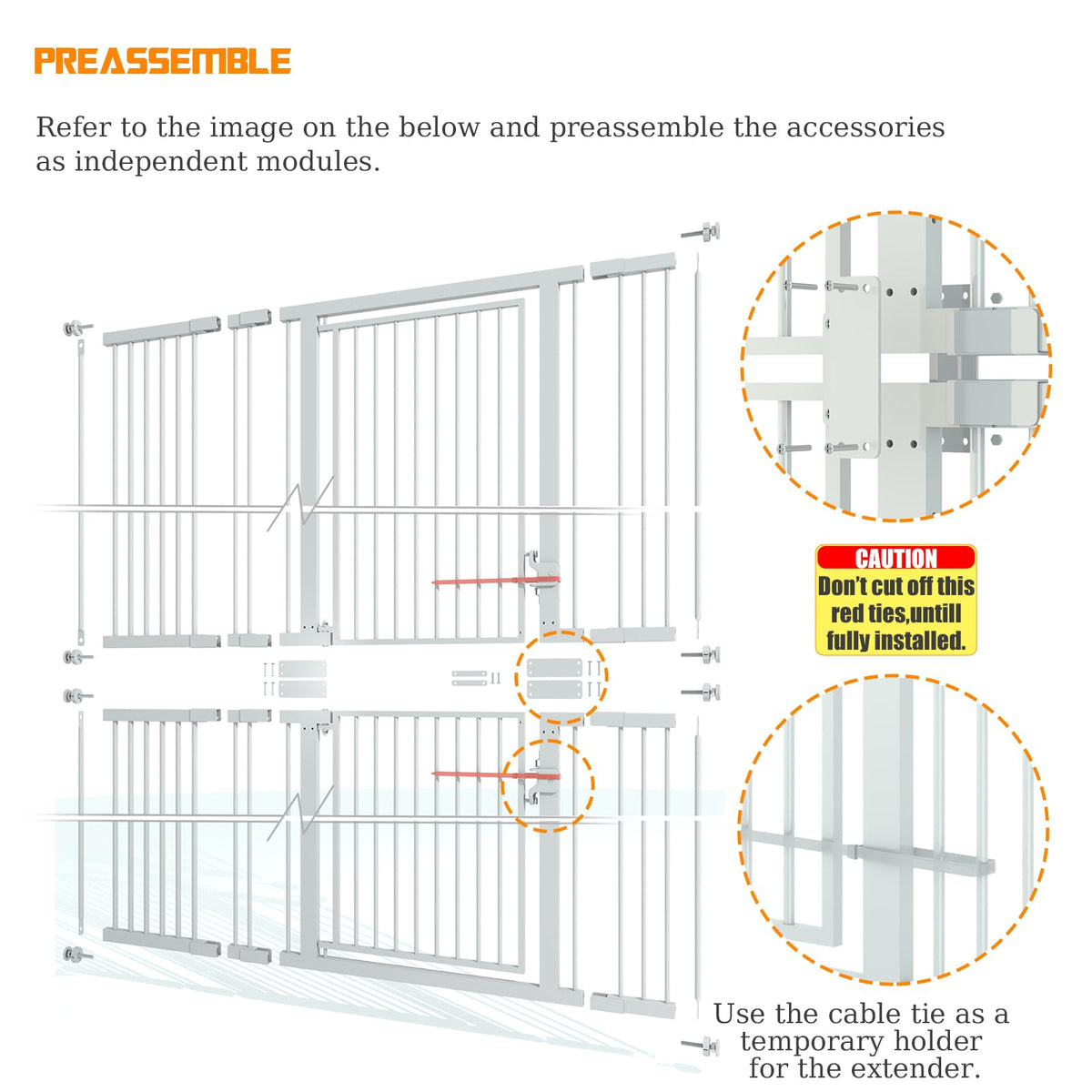74.8" Extra Tall Pet Gate (White / 74.8" Tall, 29.5-51.6"WWide)