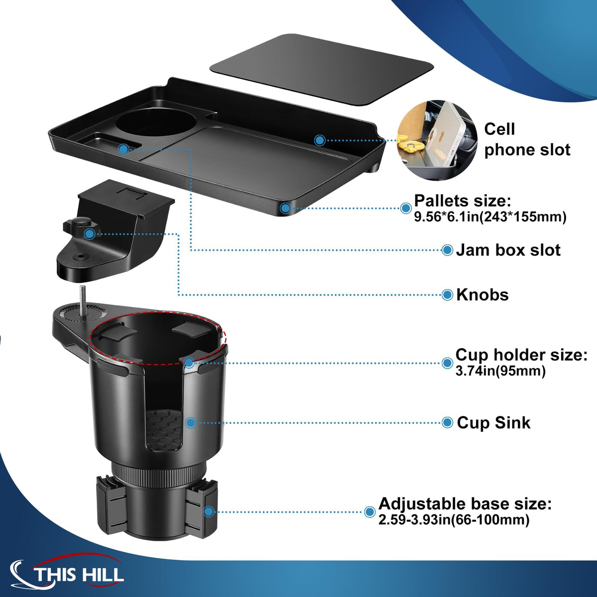 Car Cup Holder Tray 2