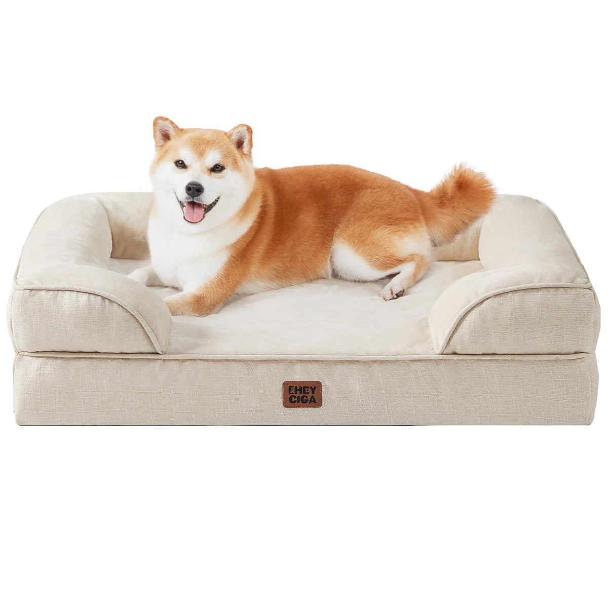 Orthopedic Dog Bed for Large Dogs (Beige / 35.0"l X 22.0"w X 6.5"th)