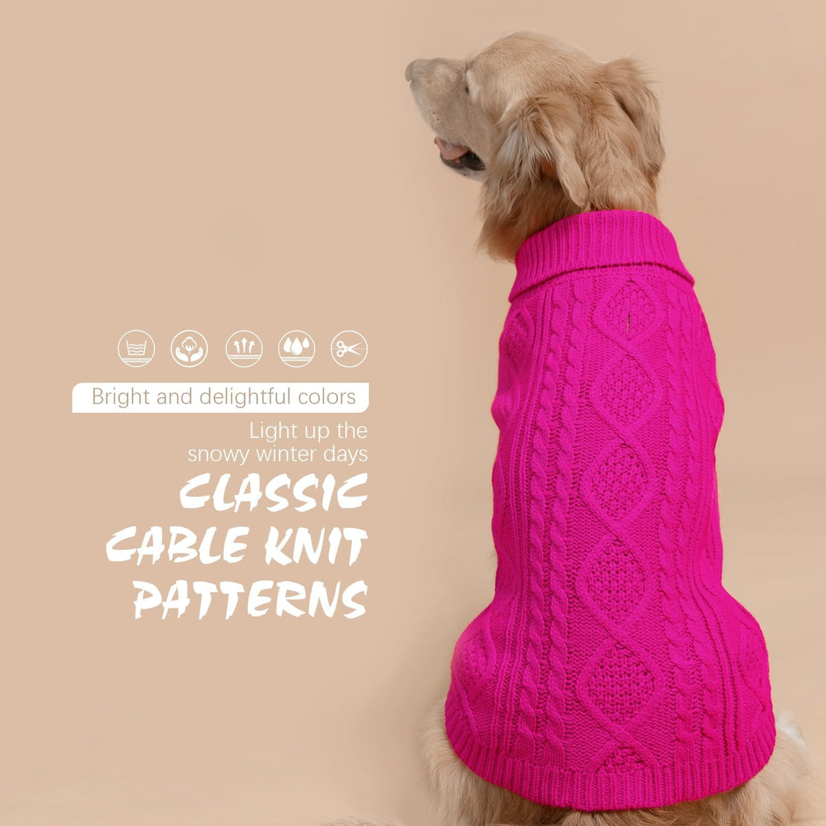Dog Sweater for Medium Large Dogs (RoseRed / Medium/Large)