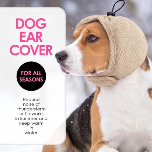 Dog Ear Muffs Noise Protection (Light Khaki / Small)