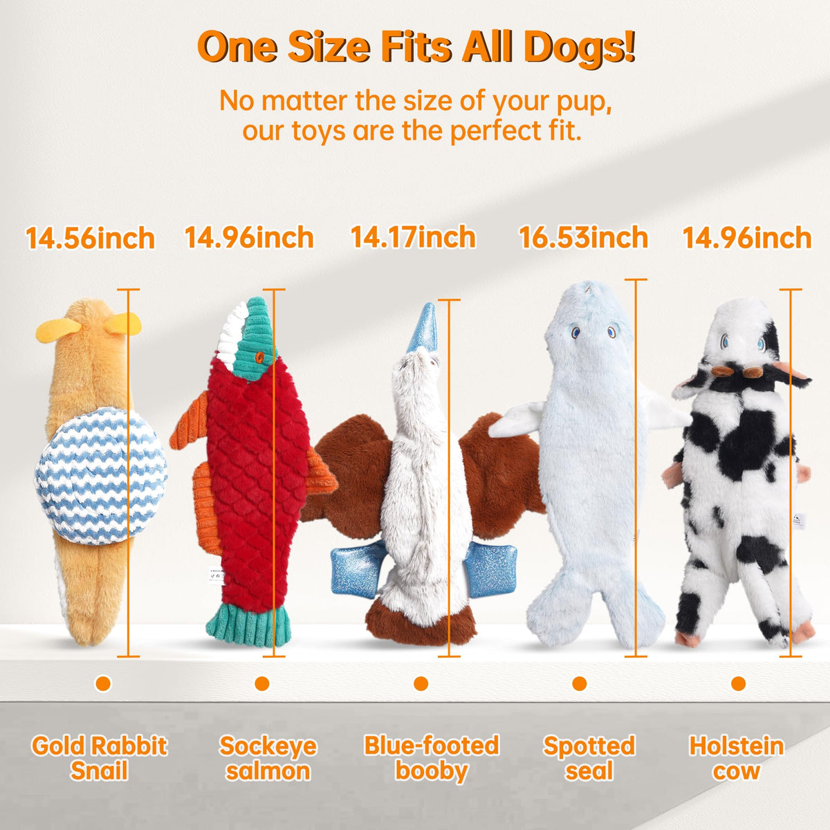 Squeaky Dog Toys (5 pcs Crinkle Plush Dog Toy)
