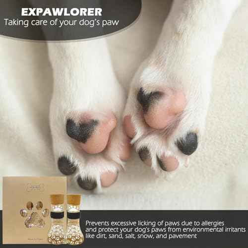 6PCS Anti Slip Dog Socks to Prevent Licking Paws (XX-large (6 Count) / Beige)