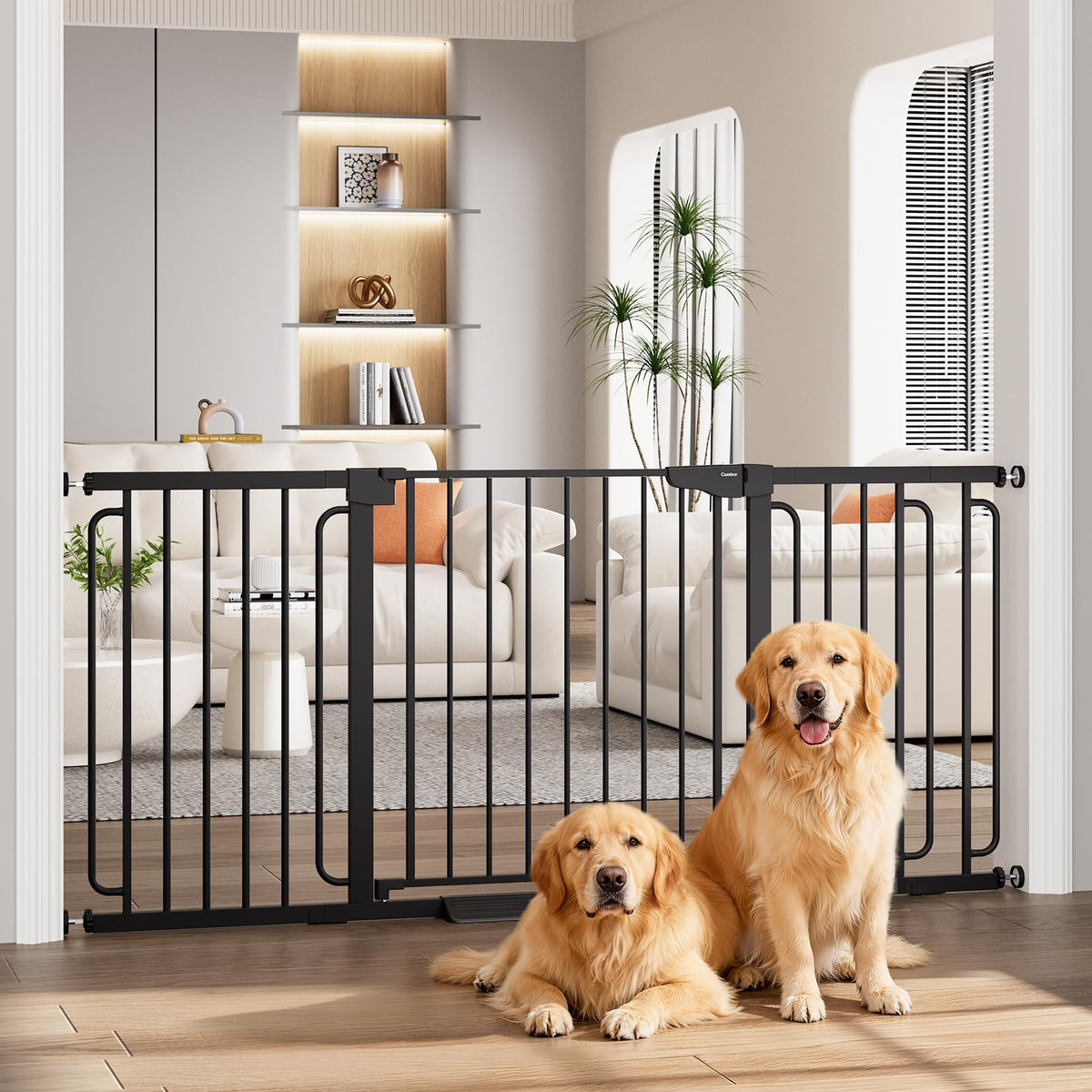Extra Wide Baby Gate (Black / 36.6"-69" W x 30.5" H)