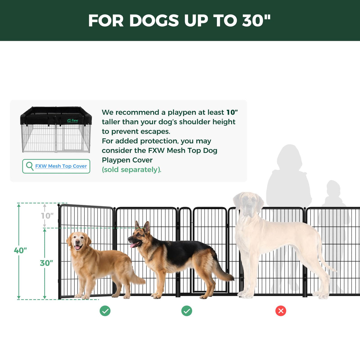 Homeplus Indoor Dog Playpen (Black / 40"H)