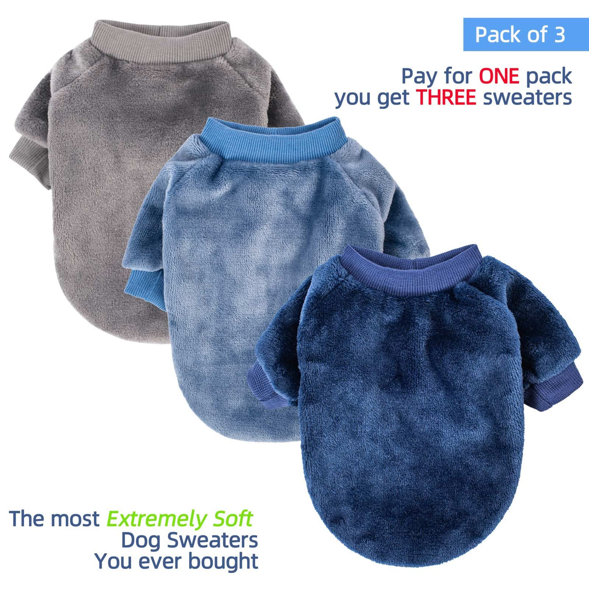 Dog Sweater 3 (Grey,Blue,Dark blue / XX-Small)