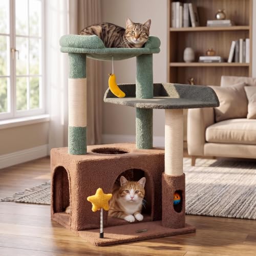 Small Cat Tree for Kittens (Olive Green / Small 30")