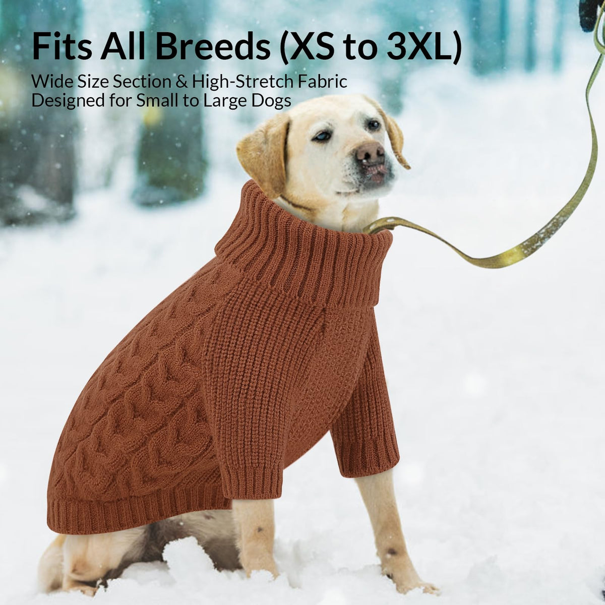 Small Dog Christmas Sweater Warm Soft Cable Knit Dog Sweater (Small / Brown)