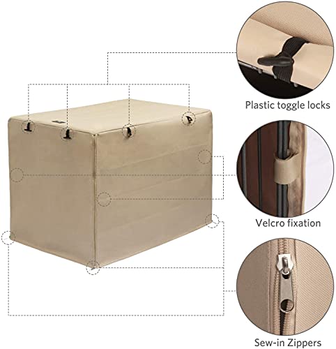Dog Crate Cover Waterproof Kennel Cover (42.9"L x 28.3"W x 30.3"H / Beige)