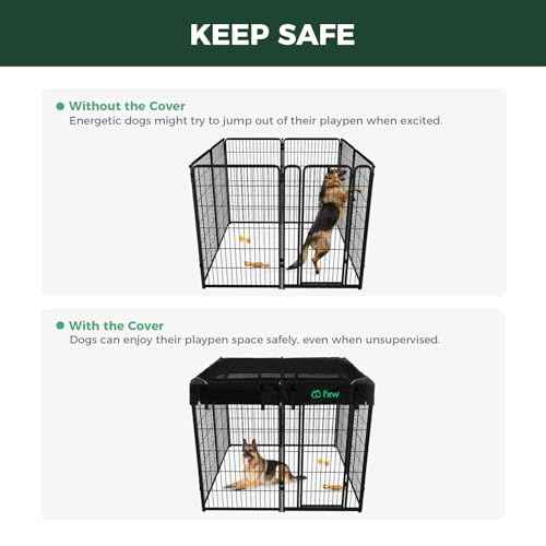Homeplus Indoor Dog Playpen with Mesh Top Cover (Black / 45"H)
