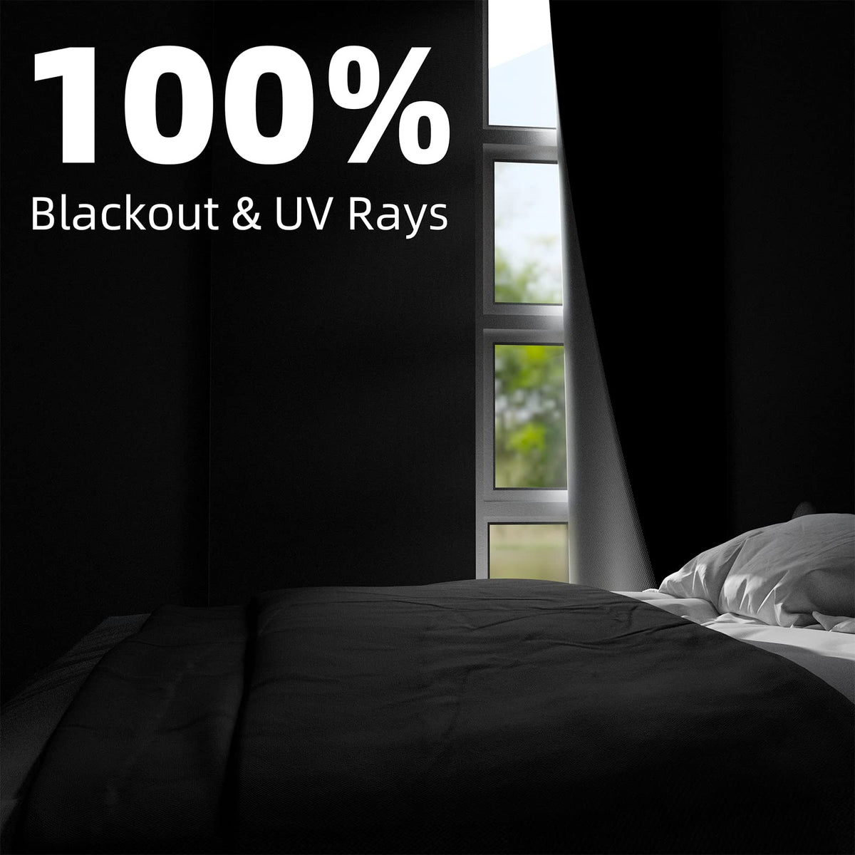 Portable Blackout Curtains 24"×72" (Black / 72"W x 24"L (Pack of 1))