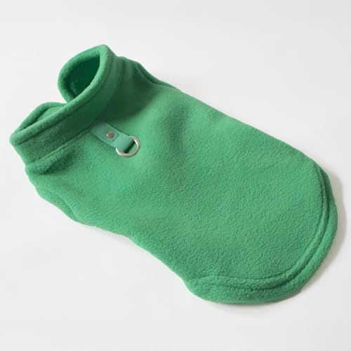 Dog Fleece Vest Sweater with Leash Ring (XL (17-25lbs) / Green)