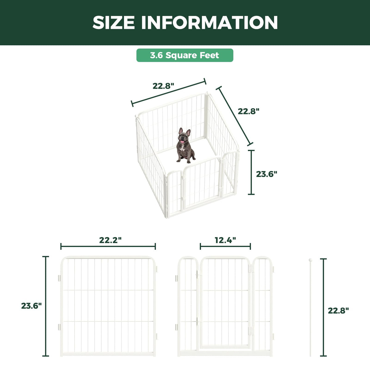 Homeplus Indoor Dog Playpen (White / 24"H)
