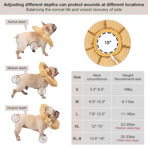 Dog Cone Collar Stress (XL-WideNeck / Yellow)