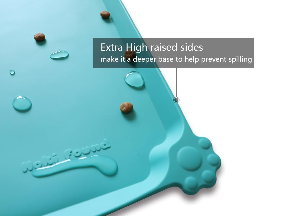 Silicone Non Slip Pet Feeding Mats (19" x 12" / Teal)