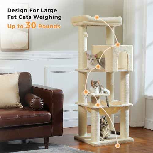 57.8" Heavy Duty Cat Tree for Maine Coon (Beige / 57.8in)