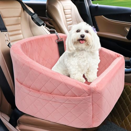 Dog Car Seat for Small Medium Dogs (Pink)