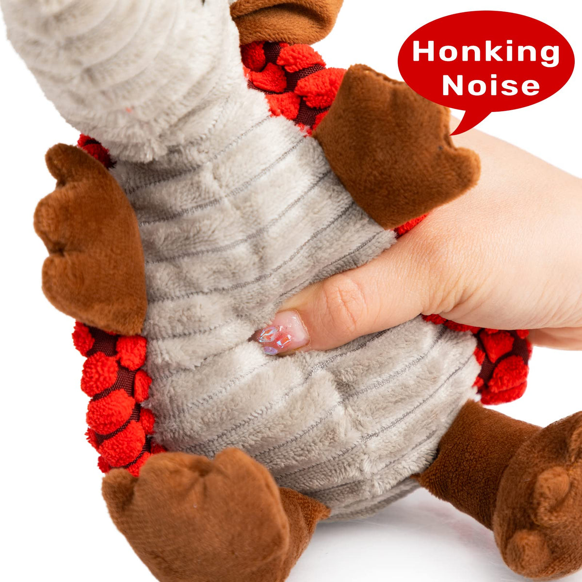 Armadillo Squeaky Puppy Dog Toys for Small Medium Dogs (8 IN / Red)