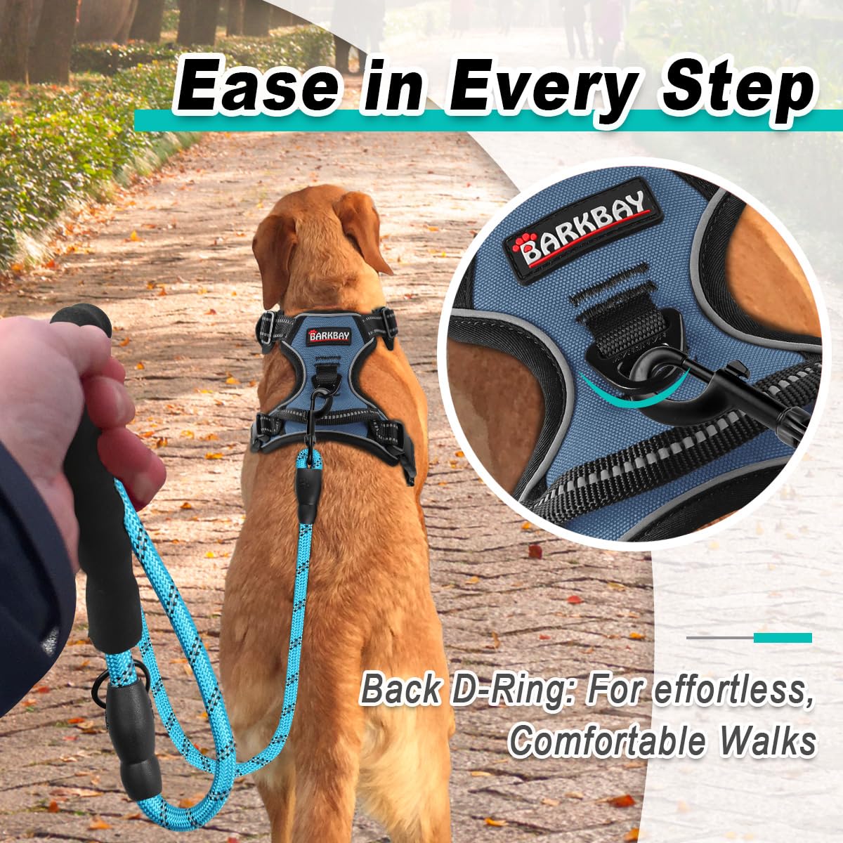 Dog Harness for Small Sized Dog No Pull 2 Leash Clips Dog Vest (Navy / Small)