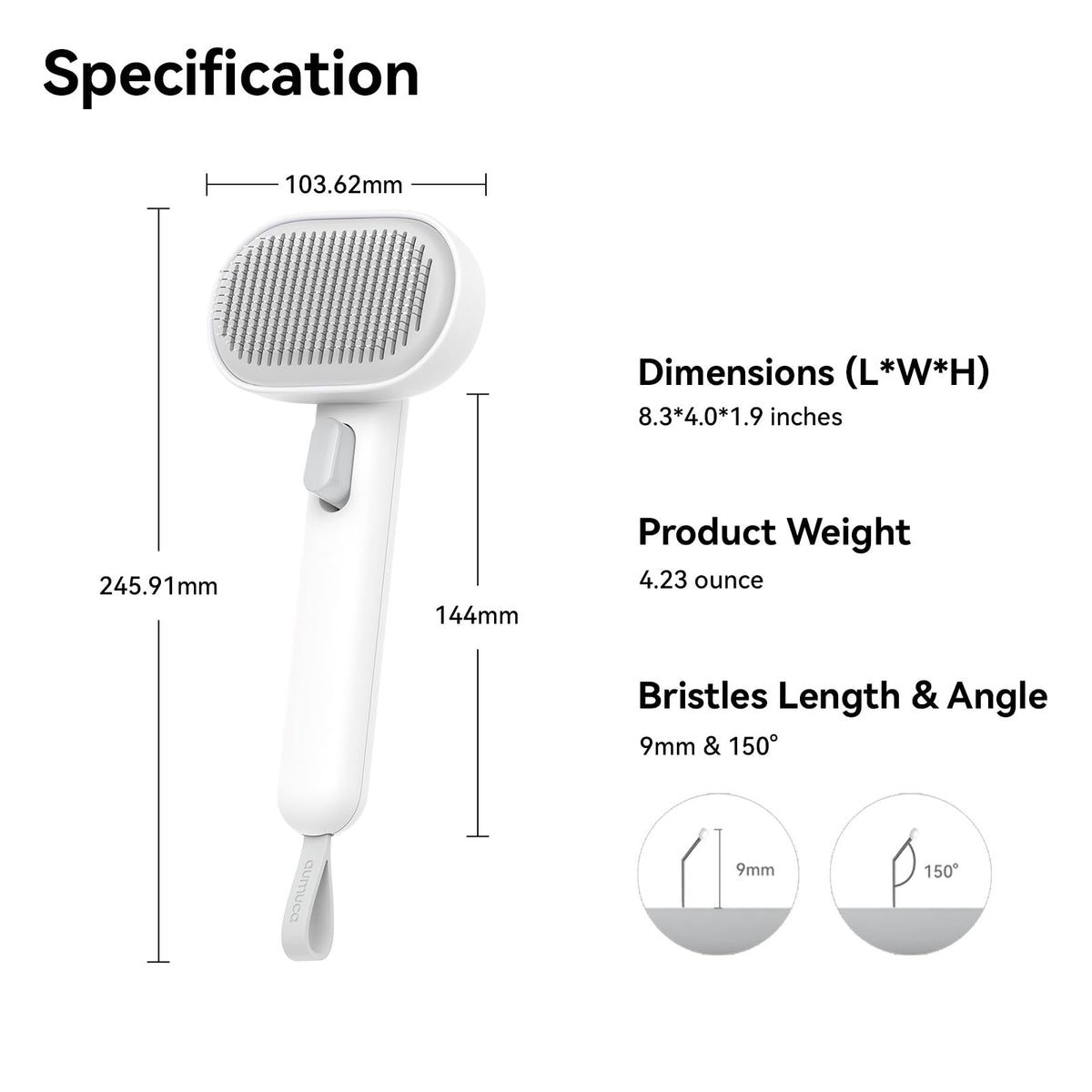 Cat Brush for Shedding (White)