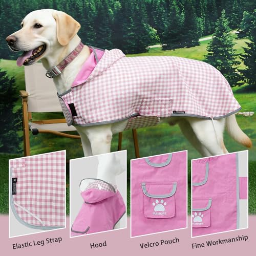 Waterproof Dog Raincoat Reversible (Rose Pink / X-Small(4-9lb))