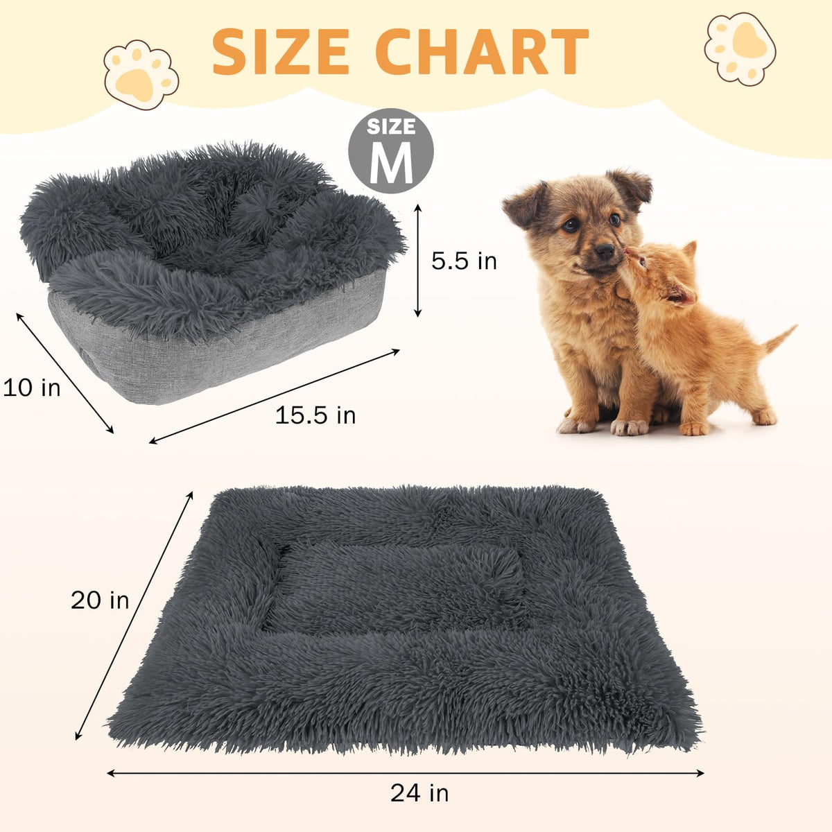 Self Warming Cat Bed (Dark Grey / M: 20"x24")