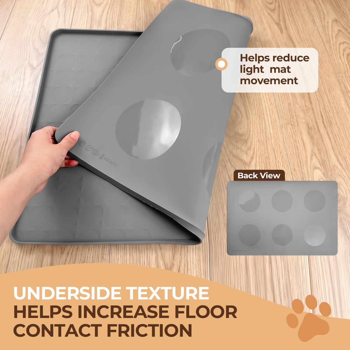 Silicone Pet Feeding Mat (Grey / 24"L x 16"W)