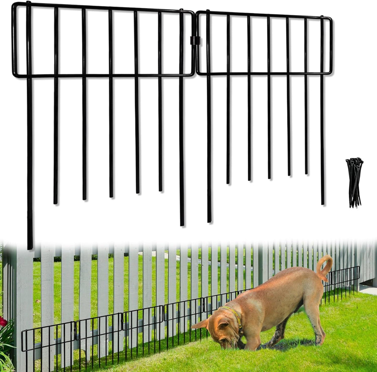 30 Pack Animal Barrier Fence (Black / 30 Pack,30Ft)