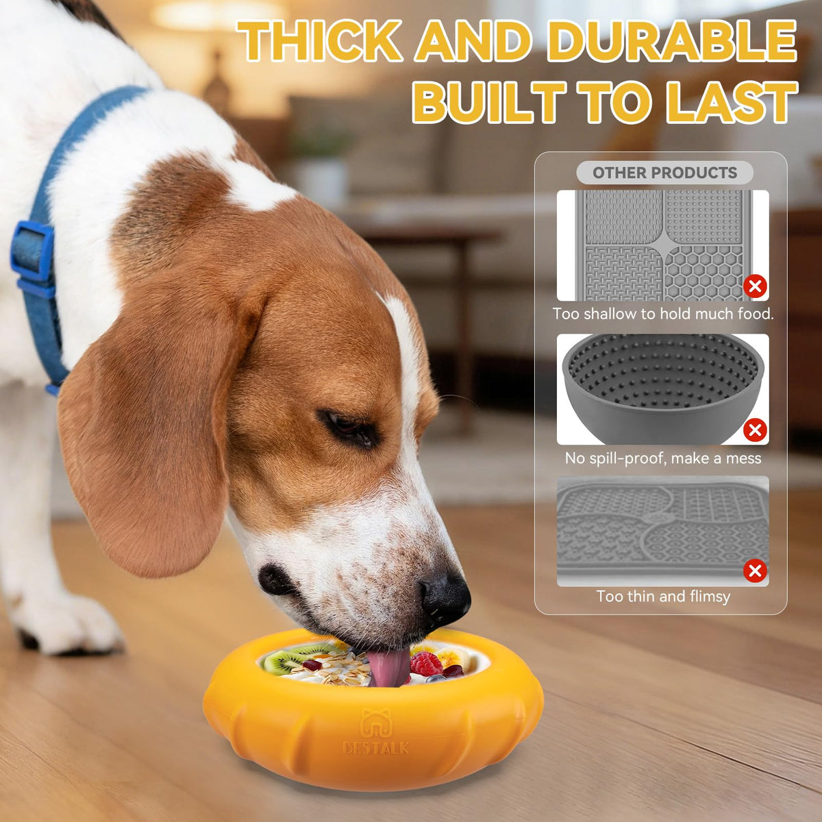Dog Lick Bowl (Large / Orange)