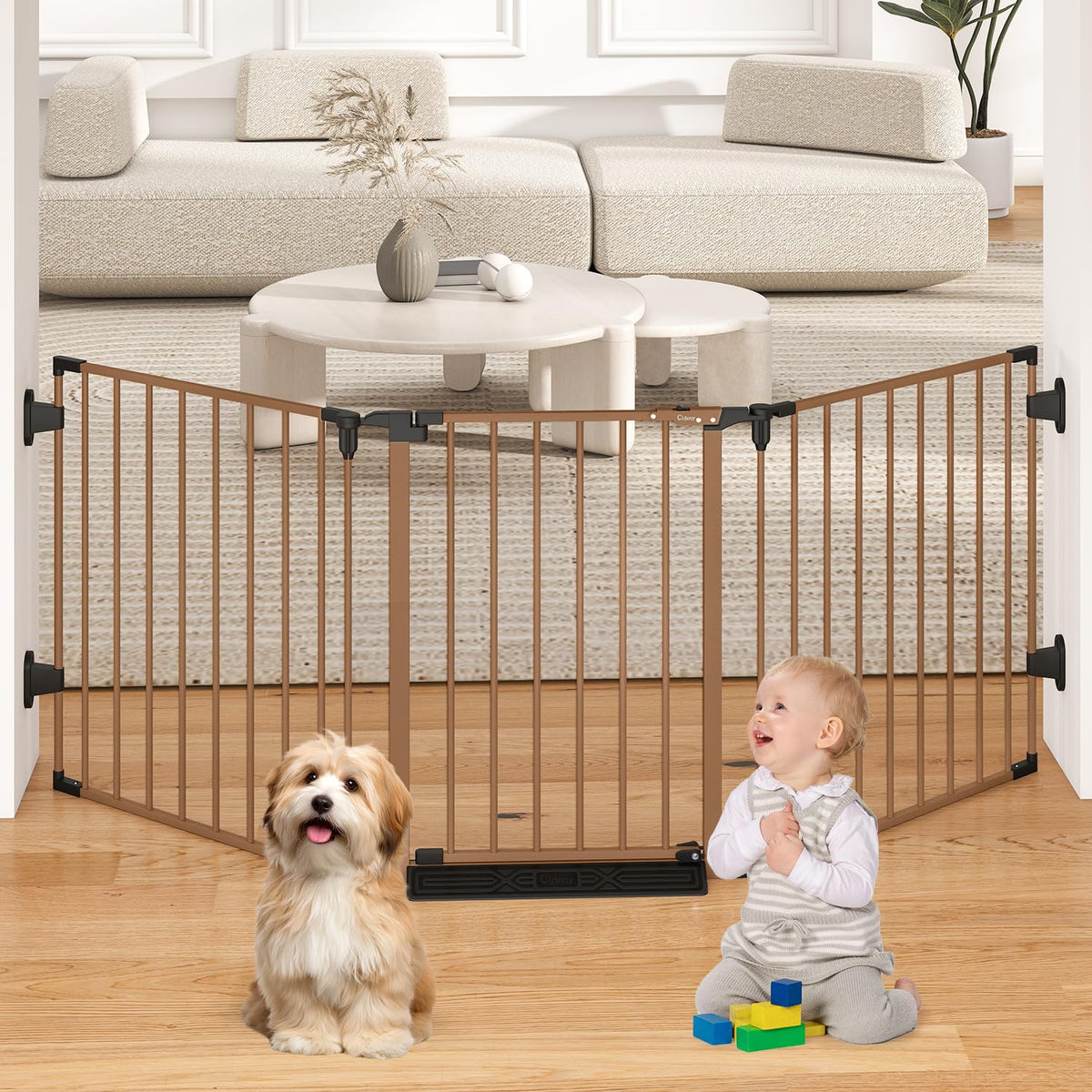29.4 78" Extra Wide Baby Gate (Brown / 78" Wide)