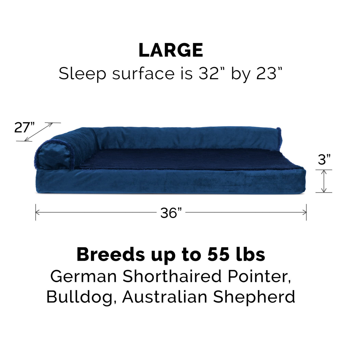 Orthopedic Dog Bed for Large (Large / Deep Sapphire)