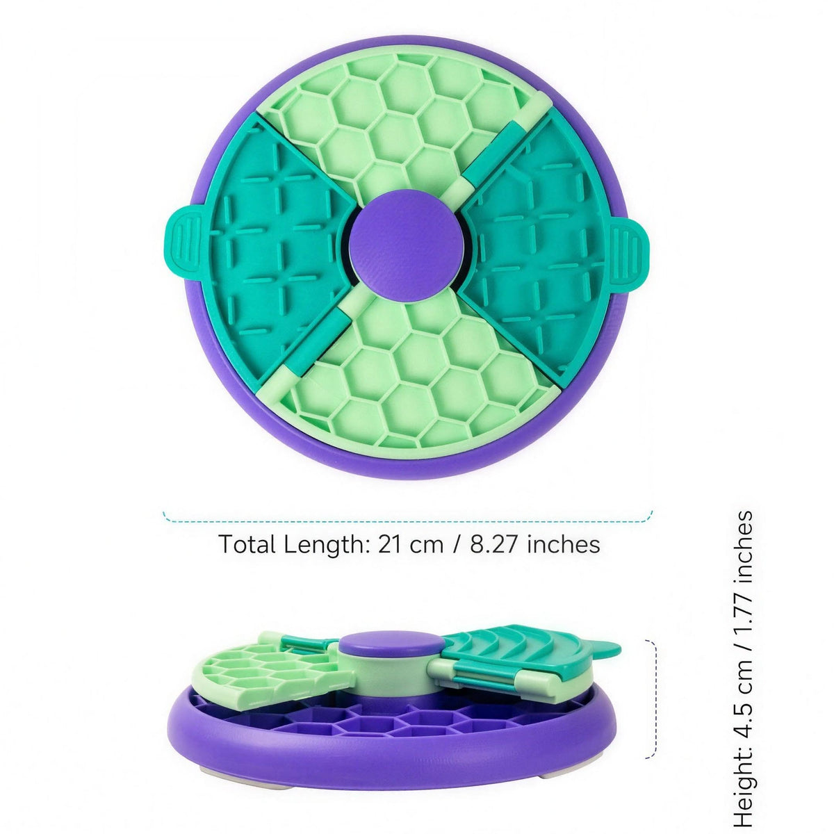 3-in-1 Slow Feeder Dog Bowl, Interactive Puzzle Feeder & Lick Mat (Flippable Puzzle Feeder (Purple))