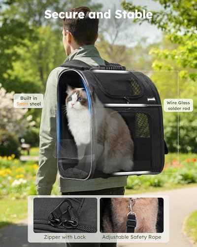 Dog Backpack Expandable (Black / 15.4"L x 11"W x 19.0"H)