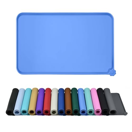 Silicone Pet Feeding Mat (Blue / 22" x 14")