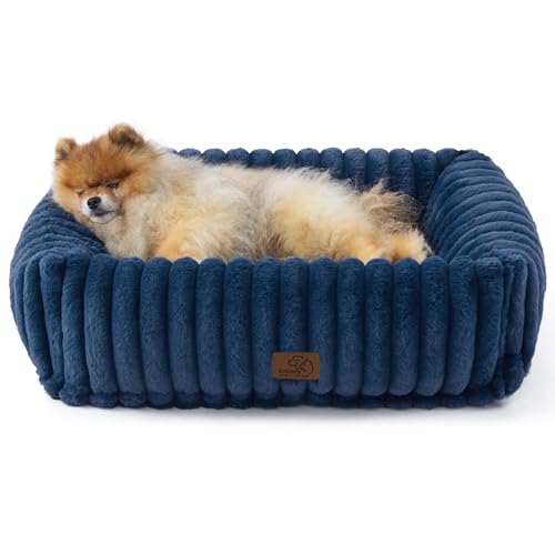 ComfyFleece® Cute Dog Bed for Small Medium Dogs (25.0"L x 21.0"W x 7.0"Th / Night Blue)