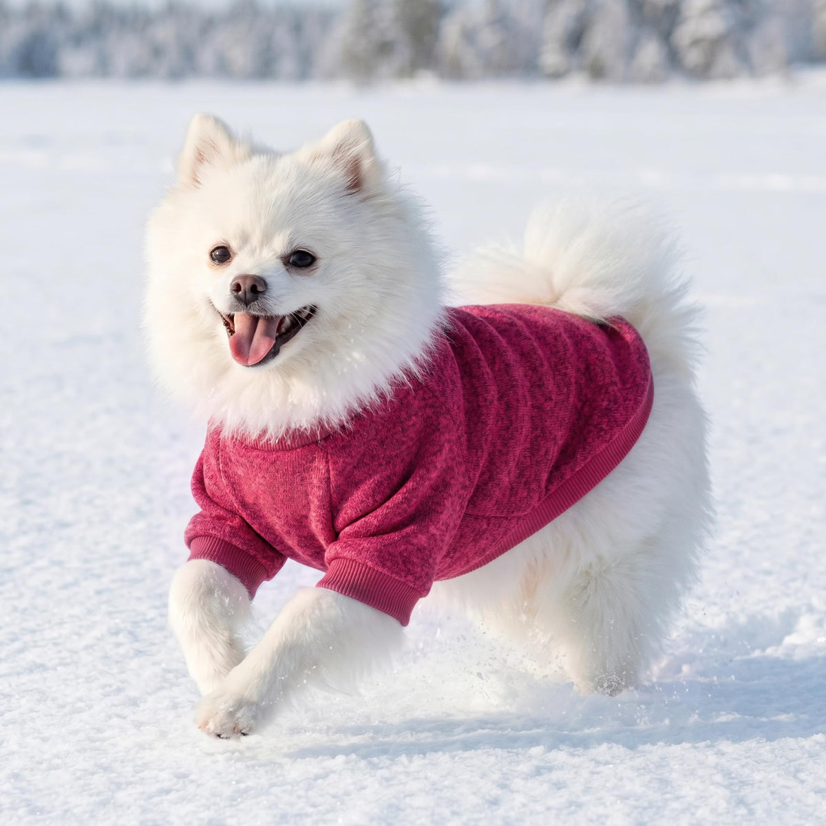 2 Pack Dog Sweaters for Small Dogs Girl Boy Winter Fleece Clothes Warm Soft Dog Sweatshirt Outfit for Dogs Cats Pet Apparel (Wine Red+Green / S (Back: 11.8", Chest: 15.7", 5.5-10 lbs))