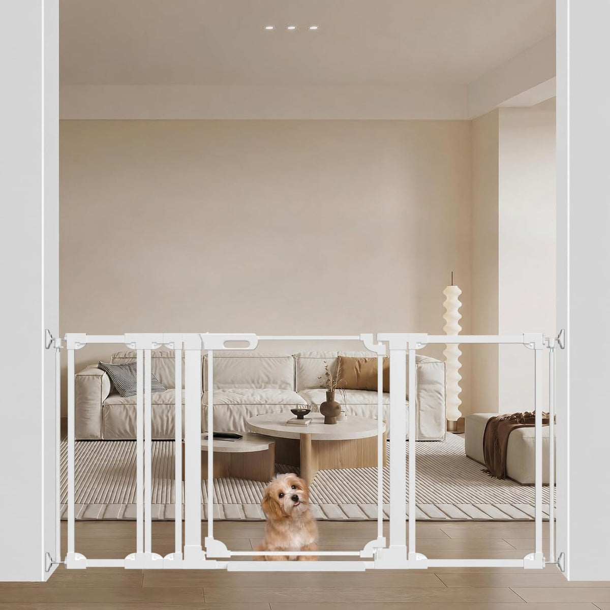 Clear Acrylic Baby Gate 57.87 (White / 57.87-66.14"W x 30"H)
