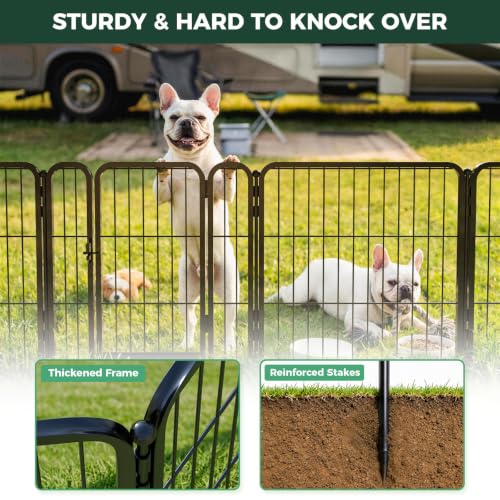 Rollick Dog Playpen with RV Step Grid for RV Camping (Black / 24"H)