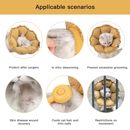Soft Cat Cone Collar (M-Standard / Yellow)