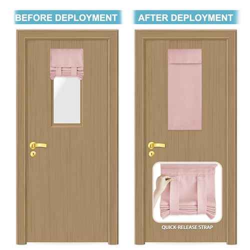Classroom Door Window Cover Lockdown Shades Blackout (Orange Pink / 12"W x 30"L (Pack of 1))