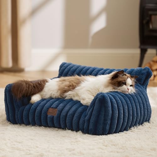 ComfyFleece® Shown on TV Fluffy Cat Couch for Pets (24x18x10" / Night Blue)