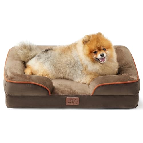 Orthopedic Dog Beds for Small Dogs (Brown / 24"l X 18"w X 6"th)