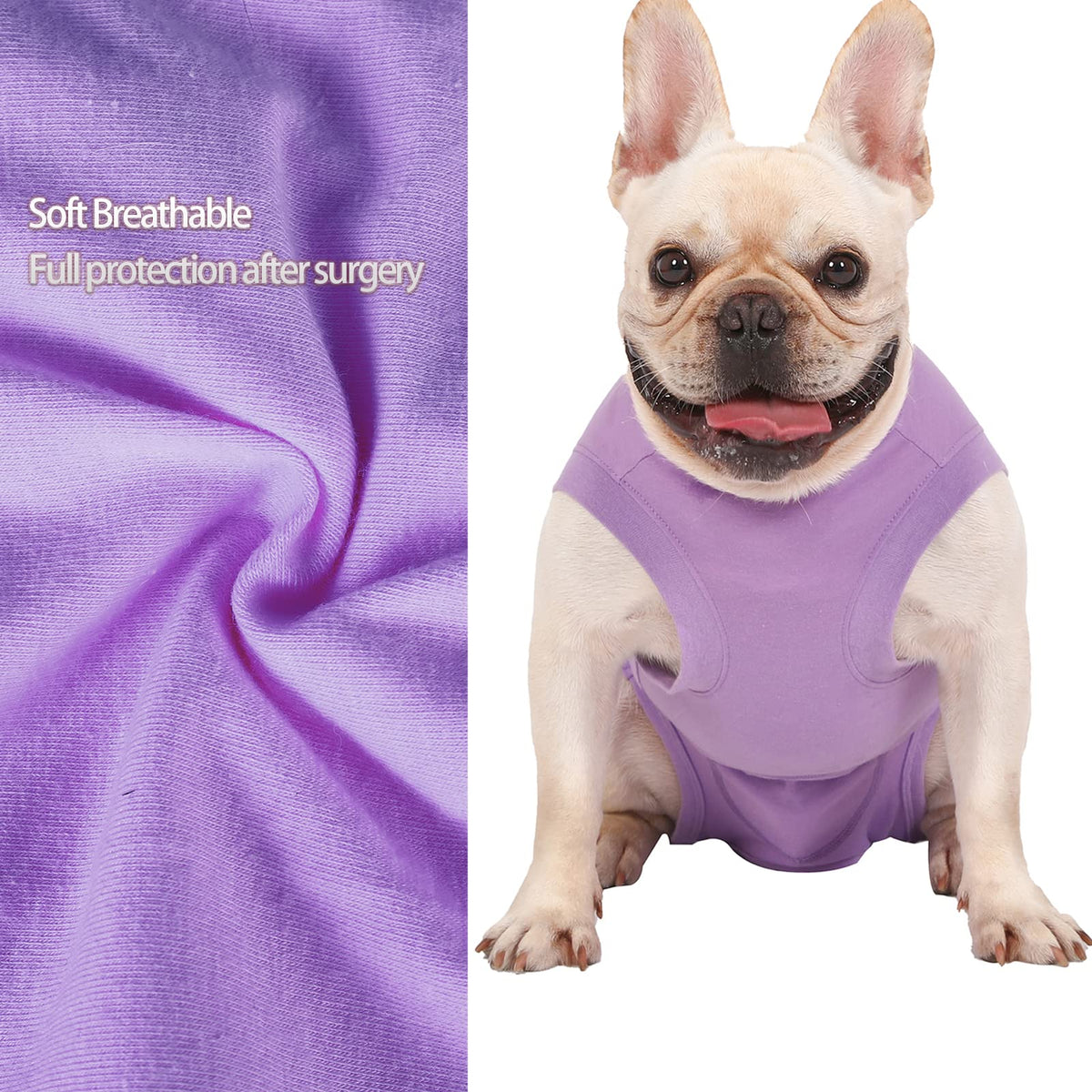 Dog Surgery Recovery Suit (3XL(Back 24-26" Chest 27-29" Weight 80-115lb) / Purple)